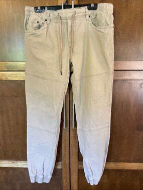 Buffalo David Bitton Men's Taupe Drawstring Joggers